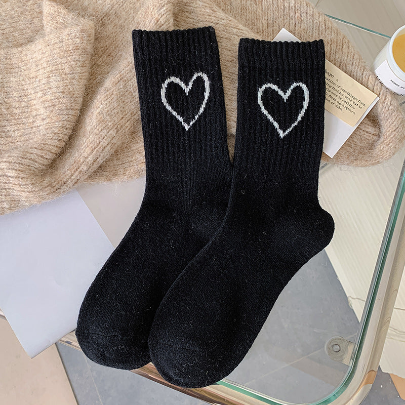 Chaussettes en laine Gohobi en forme de cœur