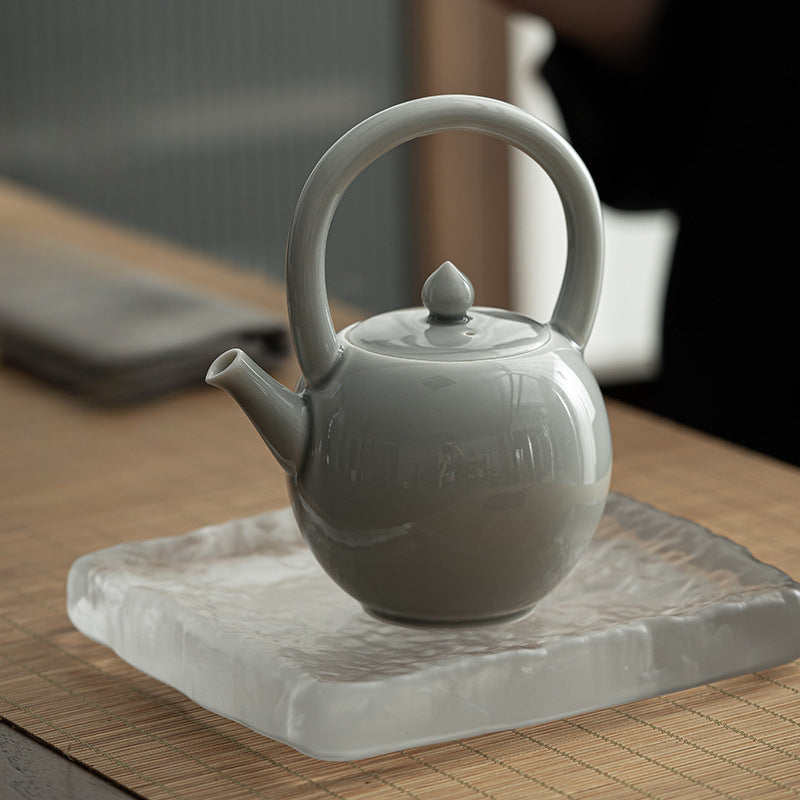 Théière japonaise Gohobi gris glacé et vert 004