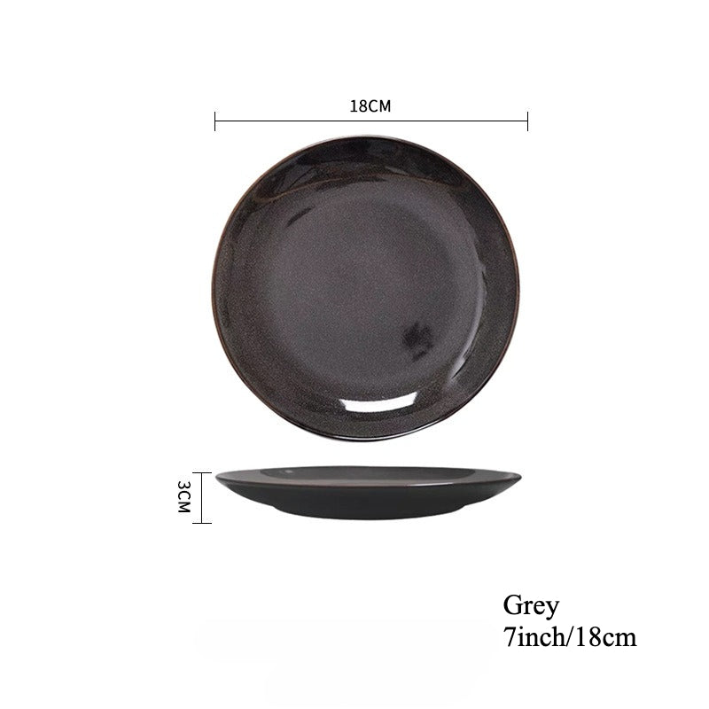 Gohobi Kiln-Change Ceramic Flat Dining Plate