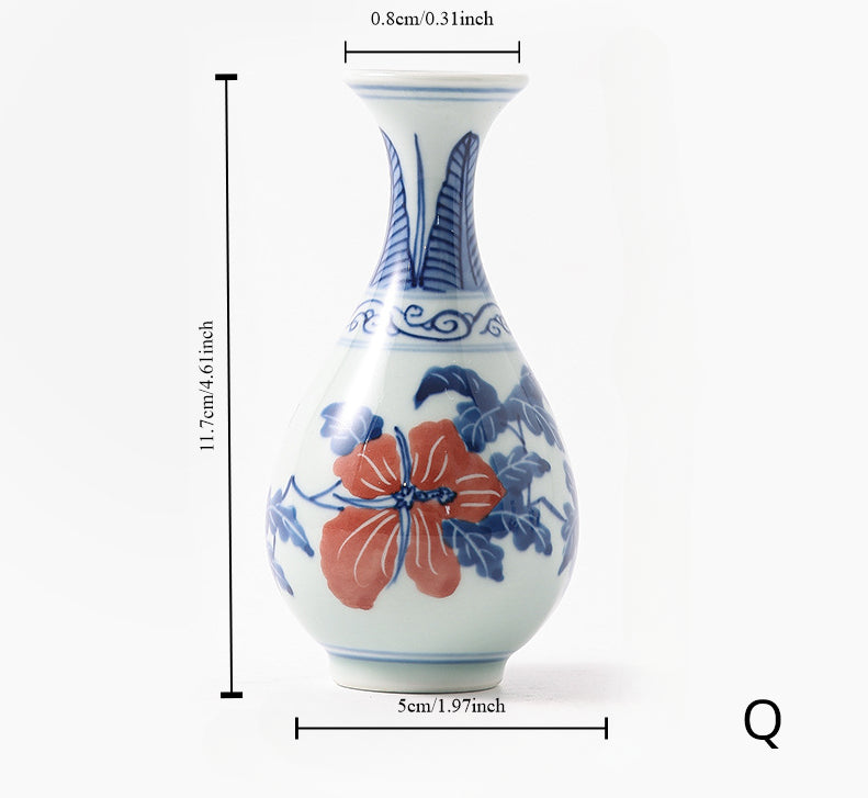 Gohobi Hand-painted Blue and White Porcelain Vase (Water and Mountains)