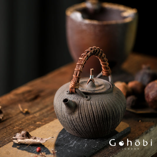 Gohobi Purple Sand Japanese-Style Teapot – Charcoal Stove Aesthetic Kung Fu Tea Brewer (600ml)