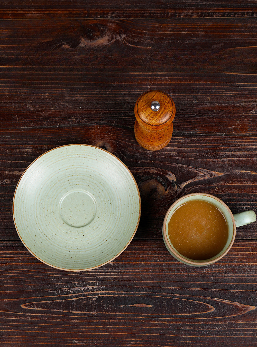 Ensemble tasse à café et soucoupe en grès japonais vintage fait main Gohobi