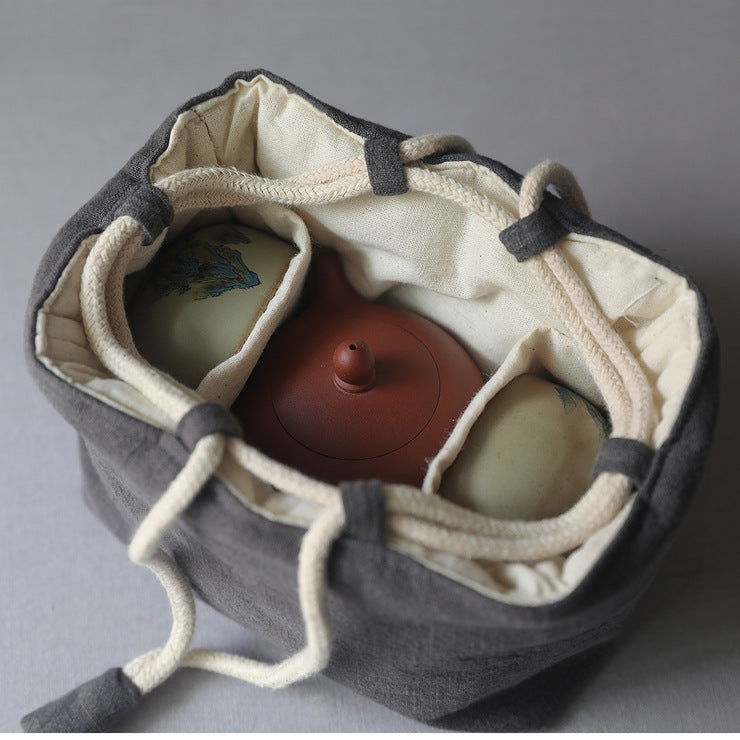 Gohobi Cotton Teaware Storage Travel Bag Shifuku