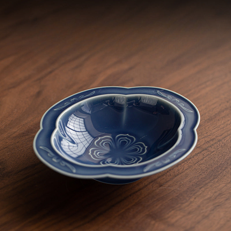 Gohobi Traditional Japanese Glazed Fruit Nuts Small Plate - Begonia Lotus 008