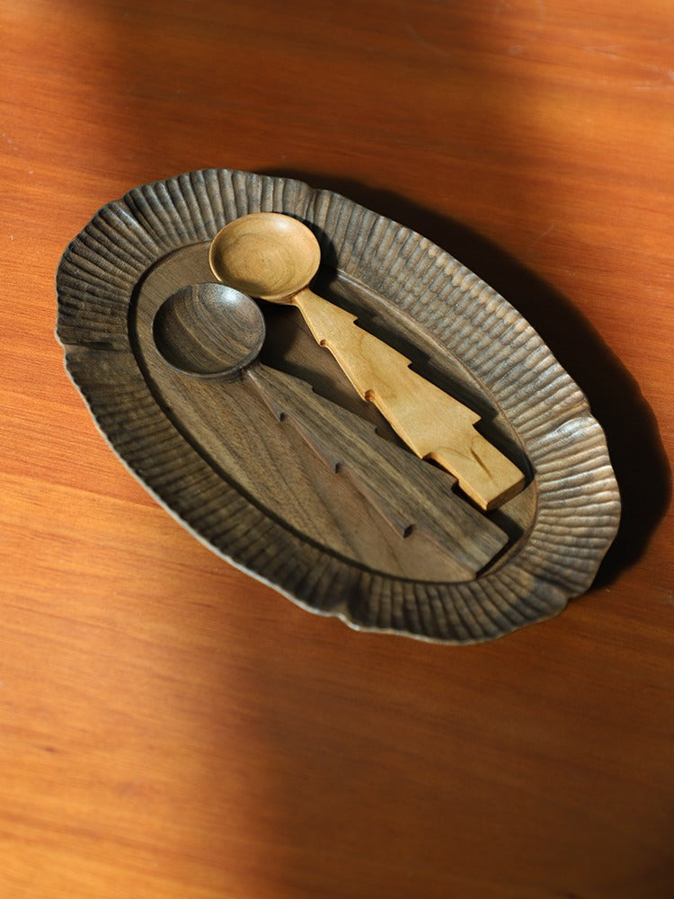 Cuillère en bois faite à la main en forme d'arbre Gohobi 004