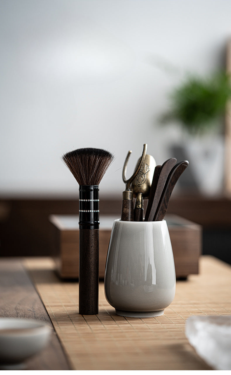 Ensemble d'ustensiles à thé Gongfu en bois Gohobi avec support gris glacier