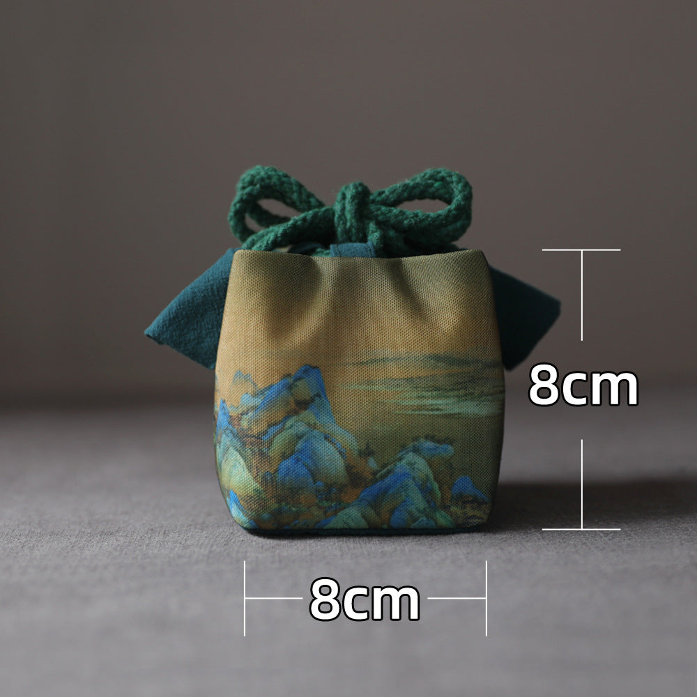 Gohobi Birds Mountains Rivers Teaware Storage Travel Bag Shifuku