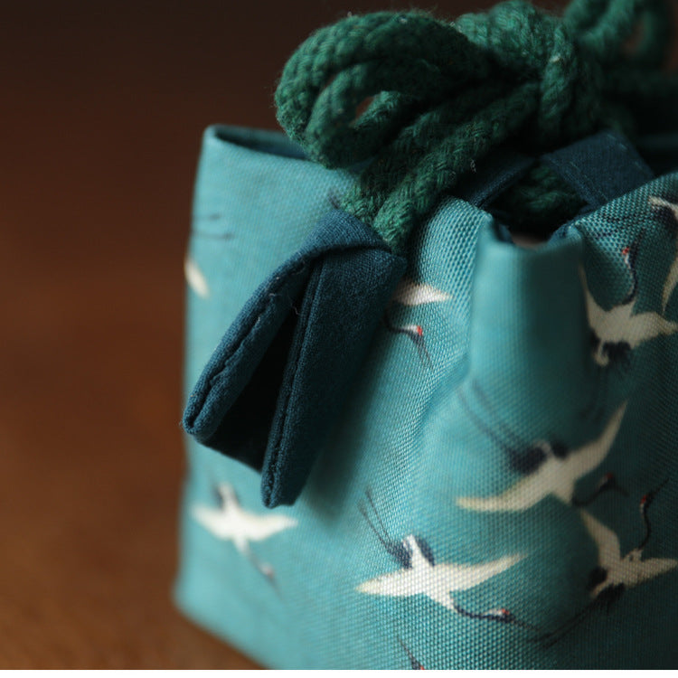 Gohobi Birds Mountains Rivers Teaware Storage Travel Bag Shifuku
