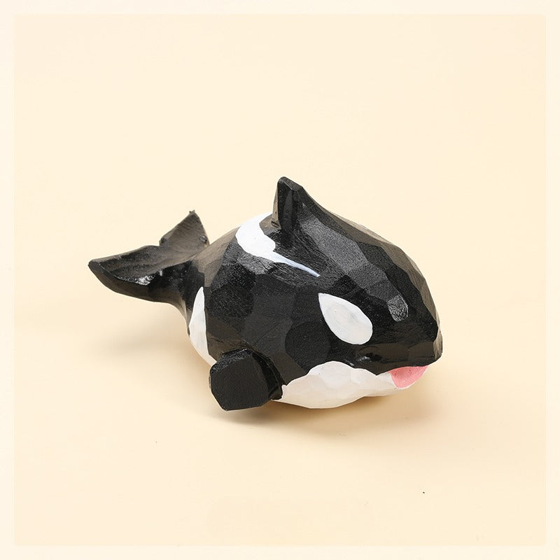 Gohobi Handcrafted Wooden Orca Ornament