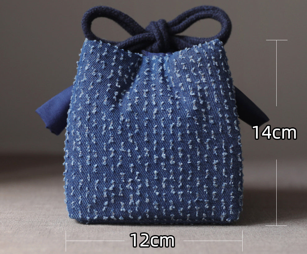 Gohobi Denim Large Teaware Storage Travel Bag Shifuku