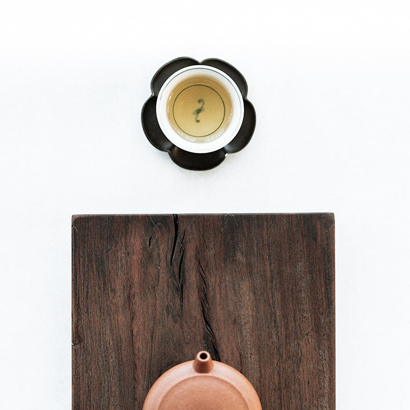 Plateau de service en bois de santal noir de style japonais Gohobi Wabi-Sabi 011