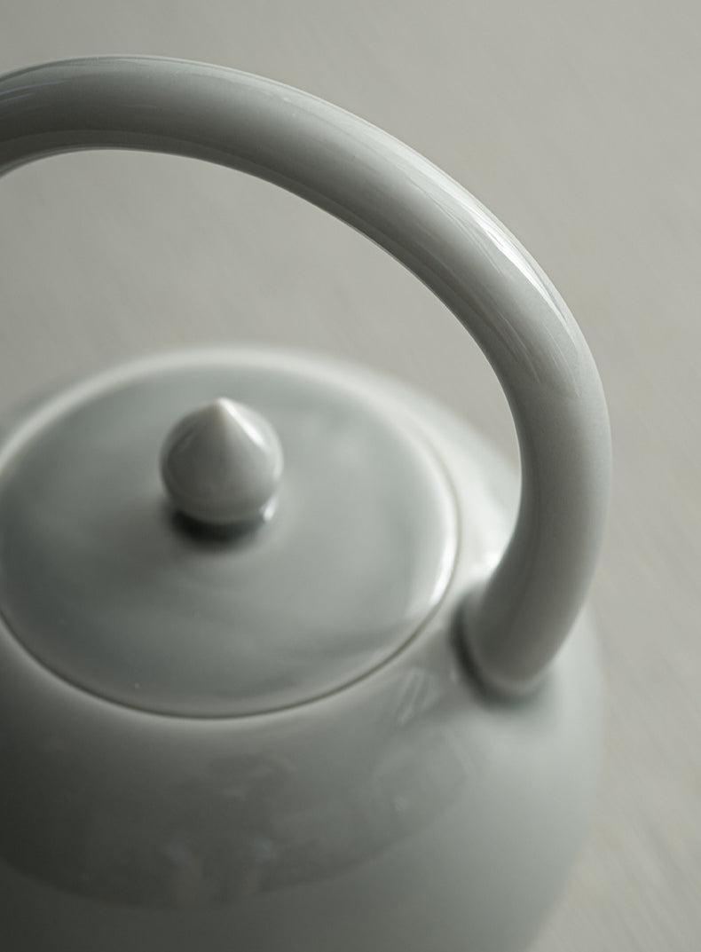Théière japonaise Gohobi gris glacé et vert 004