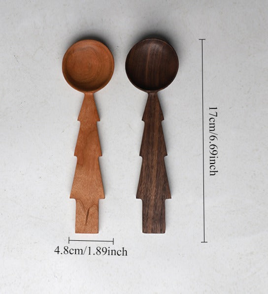 Cuillère en bois faite à la main en forme d'arbre Gohobi 004
