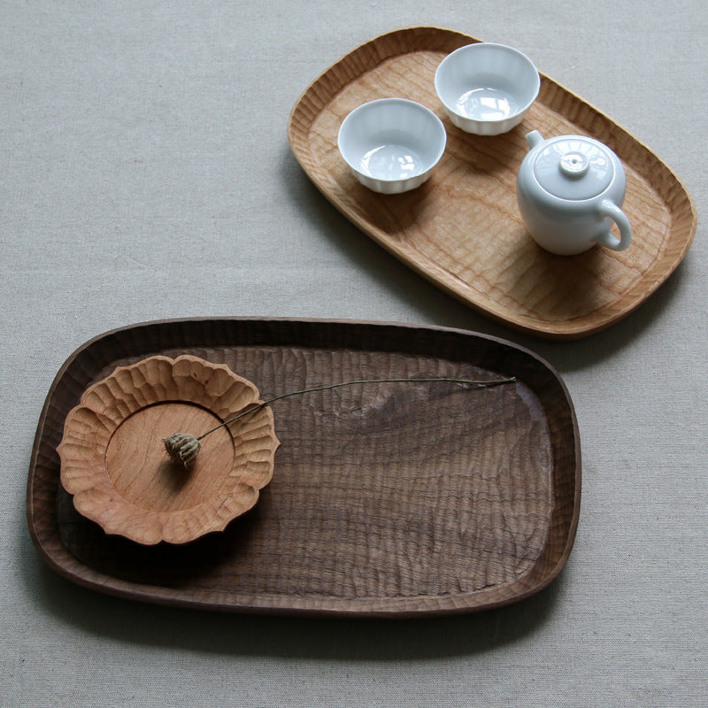 Gohobi Japanese Handcrafted Solid Wood Serving Tray