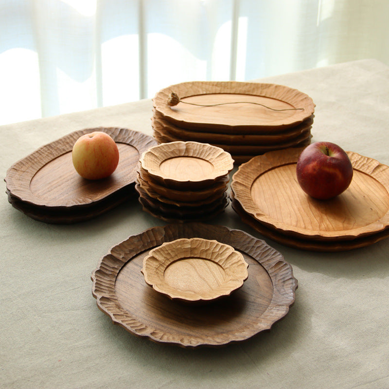 Gohobi Handcrafted Solid Wooden Lace-Edge Tray