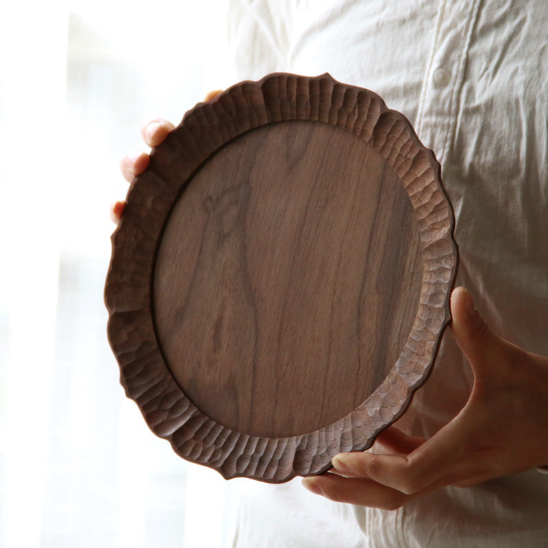 Gohobi Handcrafted Solid Wooden Lace-Edge Tray