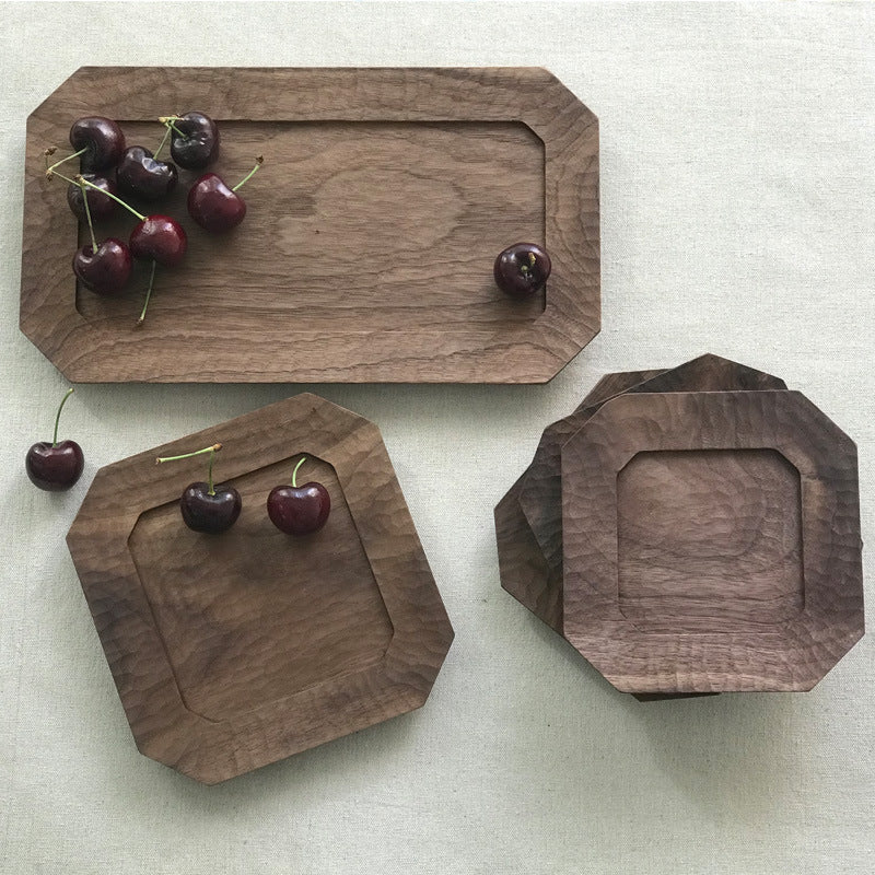 Gohobi Handcrafted Black Walnut Rectangular Serving Tray