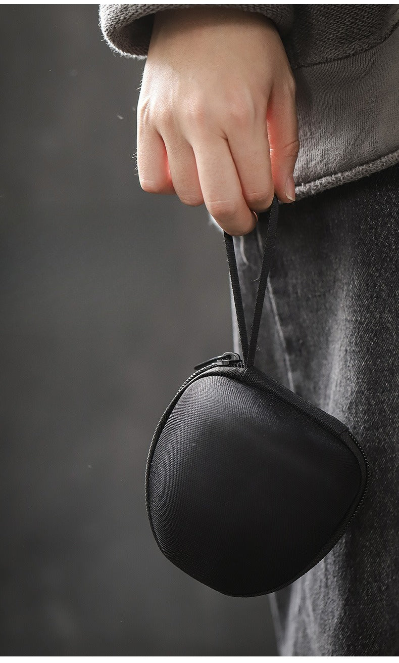 Gohobi Vintage Rustic Ceramic Travel Tea Set