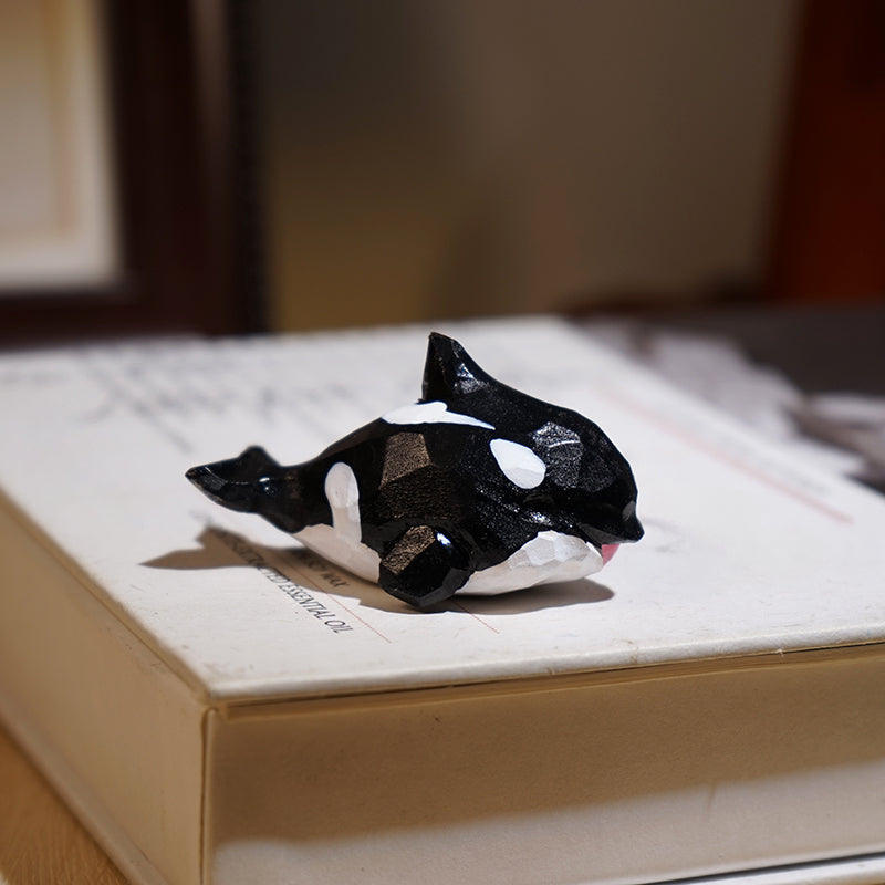 Gohobi Handcrafted Wooden Orca Ornament