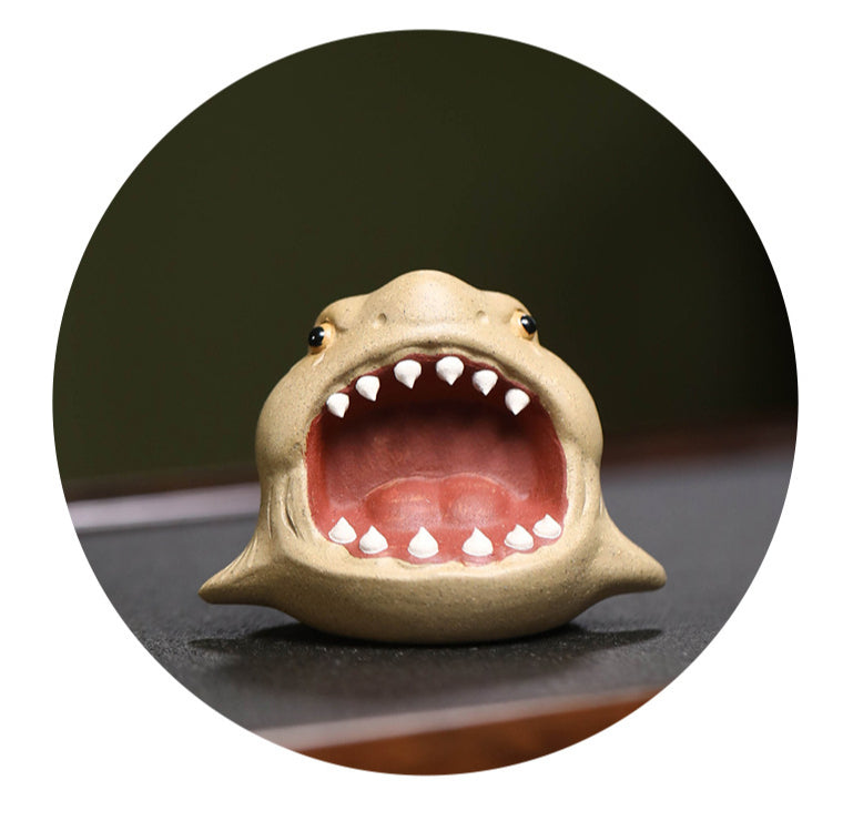 Gohobi Ornement en forme de requin en argile YiXing fait à la main en céramique