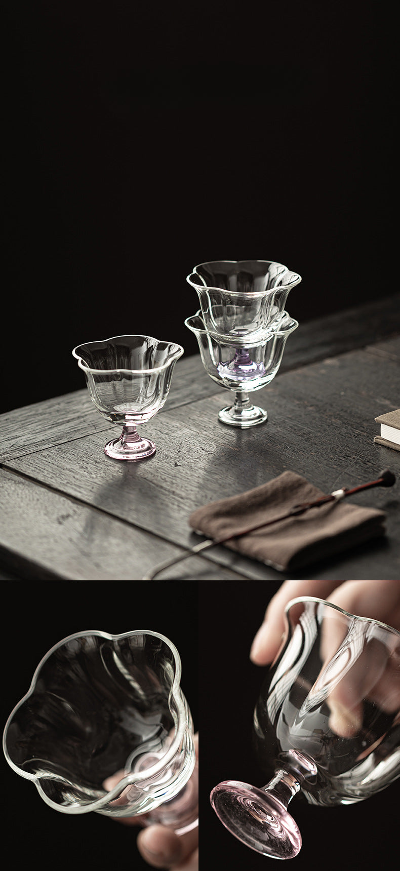 Gohobi High Borosilicate Glass Tall Footed Tea Cup – Transparent Heat-Resistant Master Cup for Gongfu Tea, Chinese Teaware for Home Use