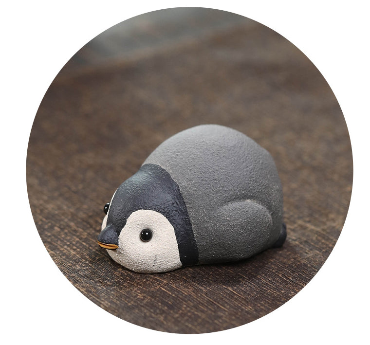 Gohobi - Décoration faite à la main en céramique YiXing en forme de pingouin et de phoque