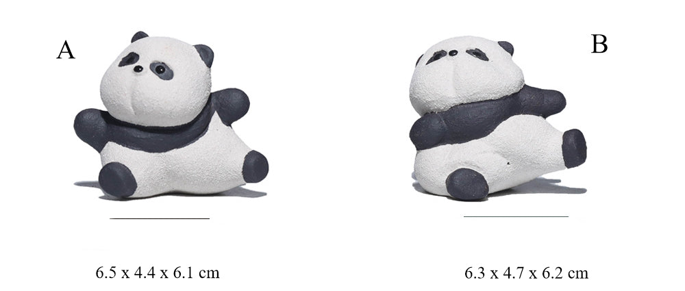 Gohobi fait à la main en céramique YiXing argile Gongfu Panda ornement thé animal de compagnie