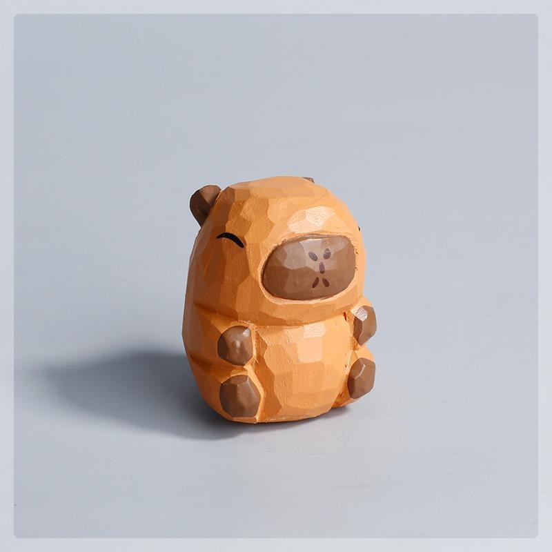 Ornement capybara en bois fait à la main Gohobi