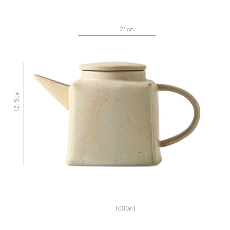 Théière et tasses blanches au design moderne de Gohobi