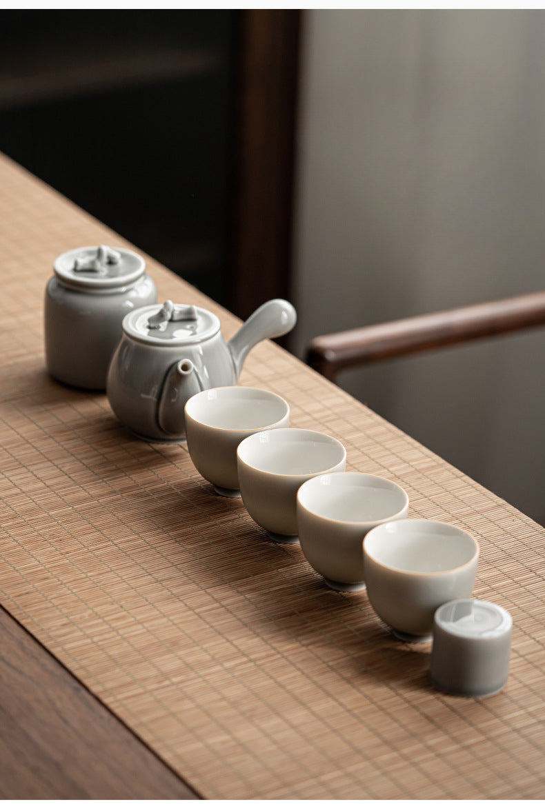 Service à thé gris glacé de style japonais Gohobi 002