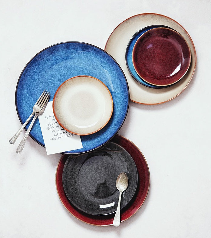 Gohobi Kiln-Change Ceramic Flat Dining Plate