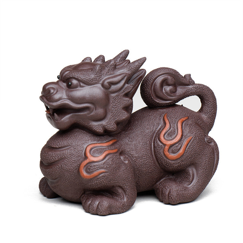Gohobi Handmade Ceramic YiXing Clay Qilin Ornament Tea pet