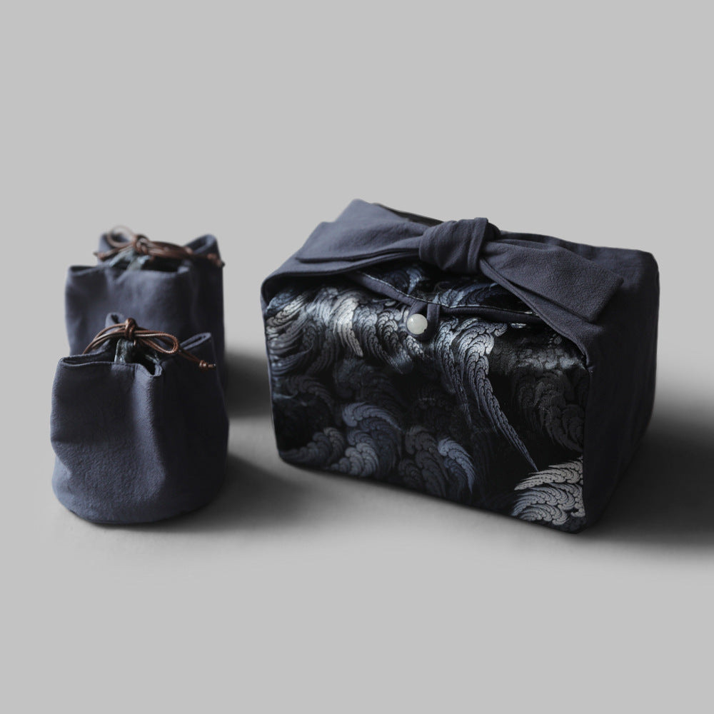 Gohobi Large Colourful Silk Teaware Storage Travel Bag Shifuku