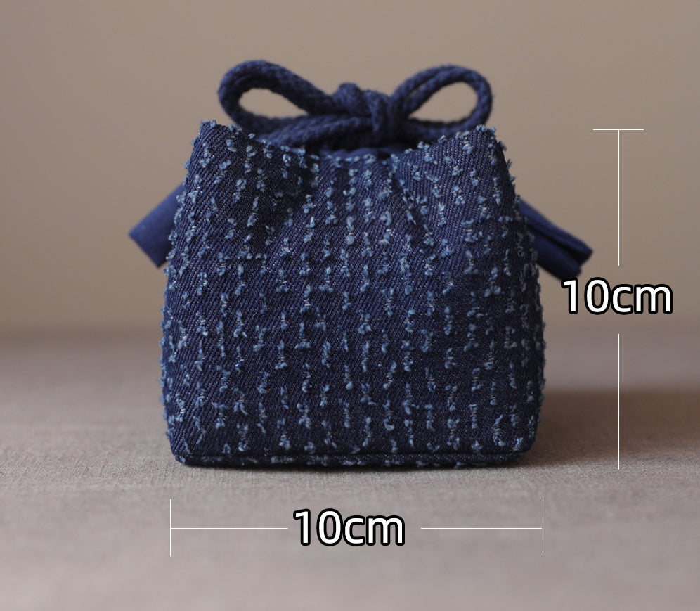 Gohobi Denim Small Teaware Storage Travel Bag Shifuku
