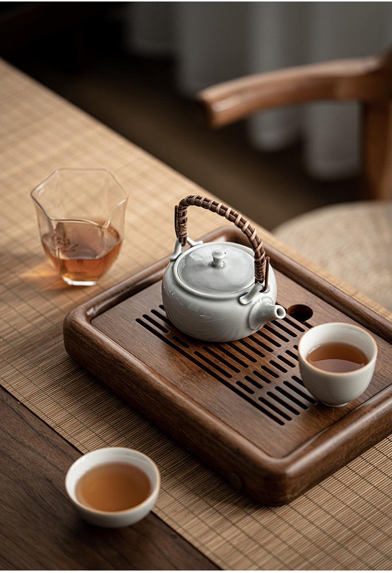 Théière japonaise Gohobi gris glacé et vert 006