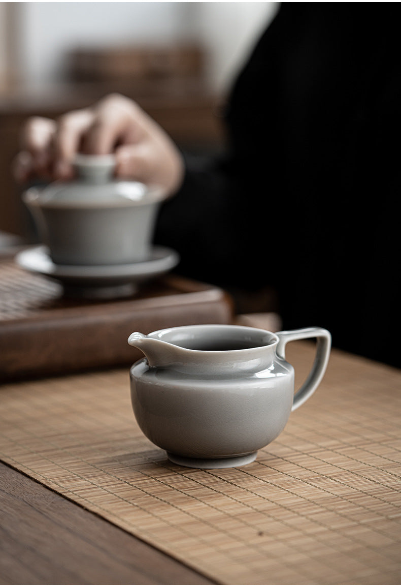 Pichet de style japonais Gohobi gris glacé et vert 001