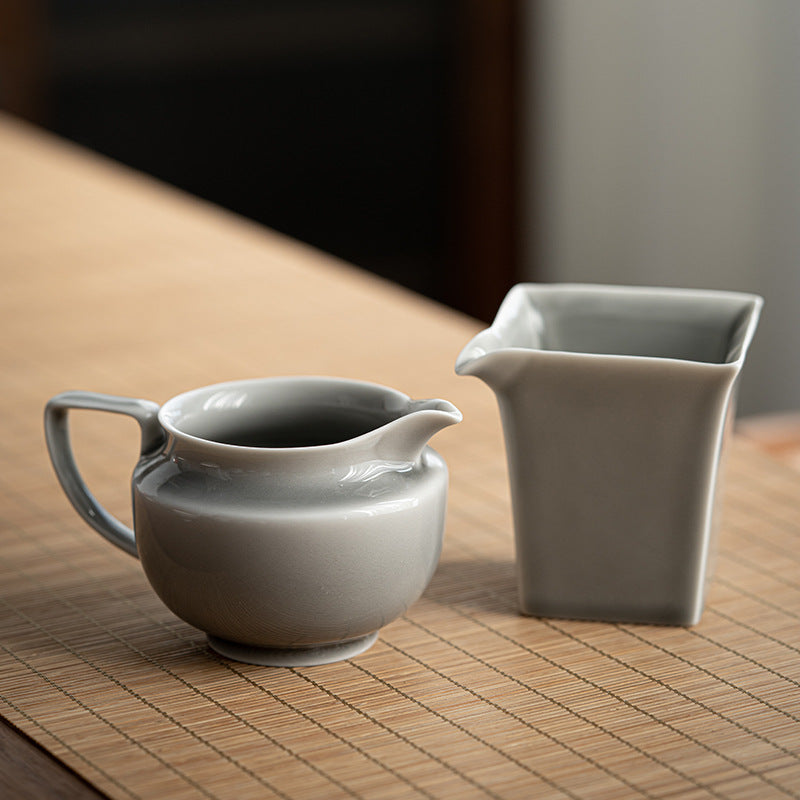 Pichet de style japonais Gohobi gris glacé et vert 001
