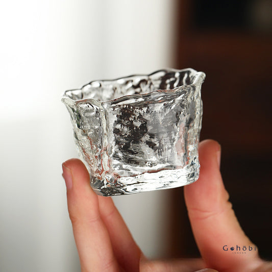 Gohobi Handmade Wabi Sabi Round and Square Glass Tea Cup