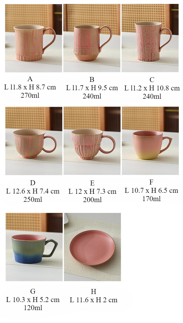 Gohobi Tasse à café japonaise faite à la main avec soucoupe 010