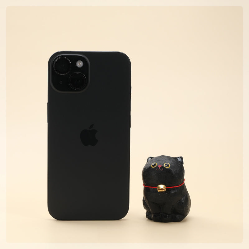 Gohobi Handcrafted Large Wooden Black Cat Ornament