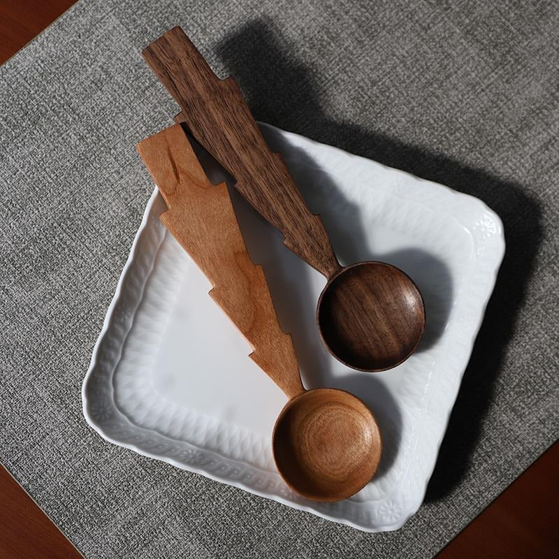 Cuillère en bois faite à la main en forme d'arbre Gohobi 004