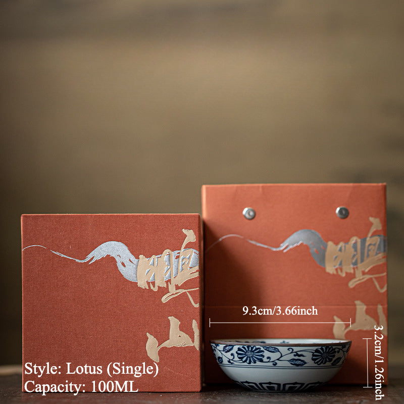 Gohobi Crackled Glaze Banana Leaf Teacup