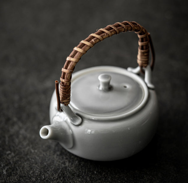 Théière japonaise Gohobi gris glacé et vert 006