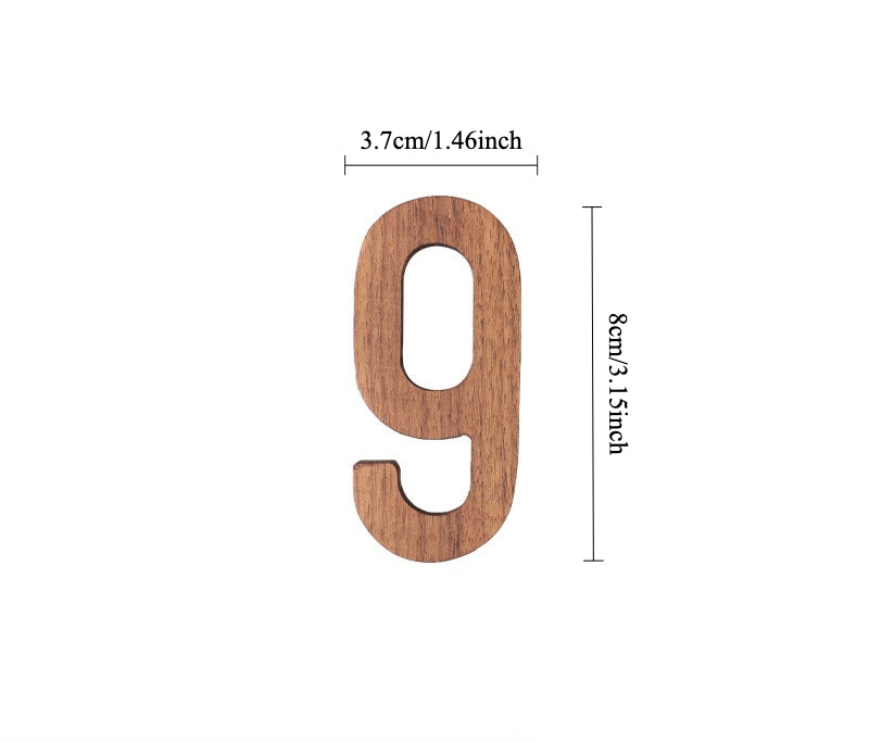 Gohobi Walnut Wood Number Wall Decor