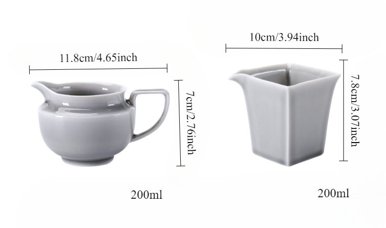 Pichet de style japonais Gohobi gris glacé et vert 001