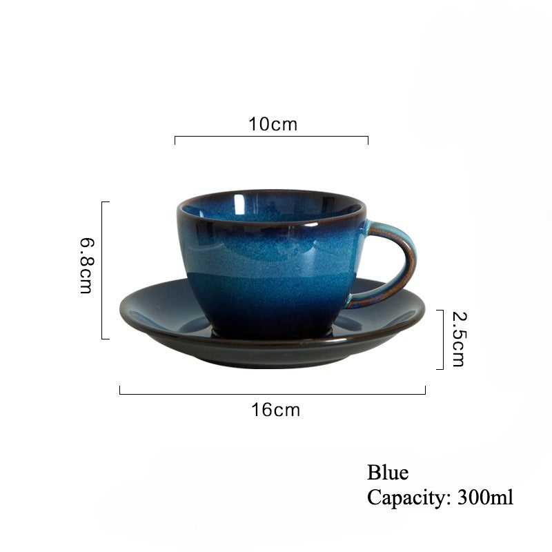 Gohobi Vintage Kiln-Change Ceramic Coffee Cup and Saucer Set