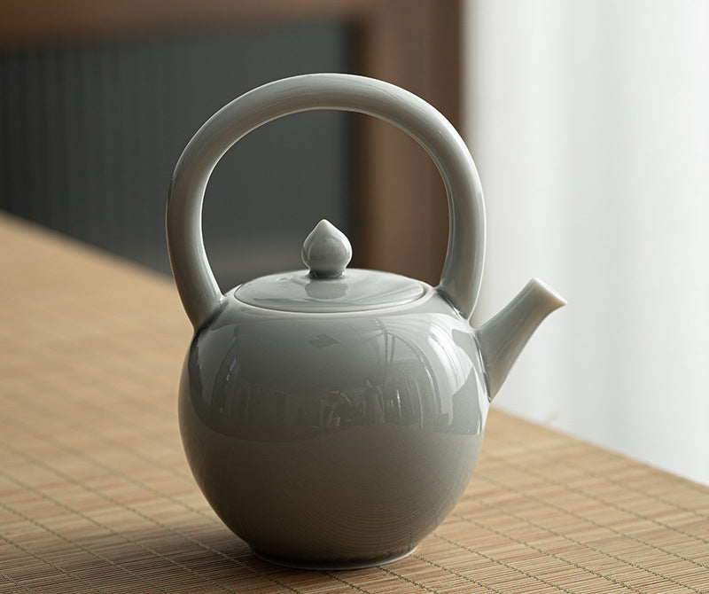 Théière japonaise Gohobi gris glacé et vert 004