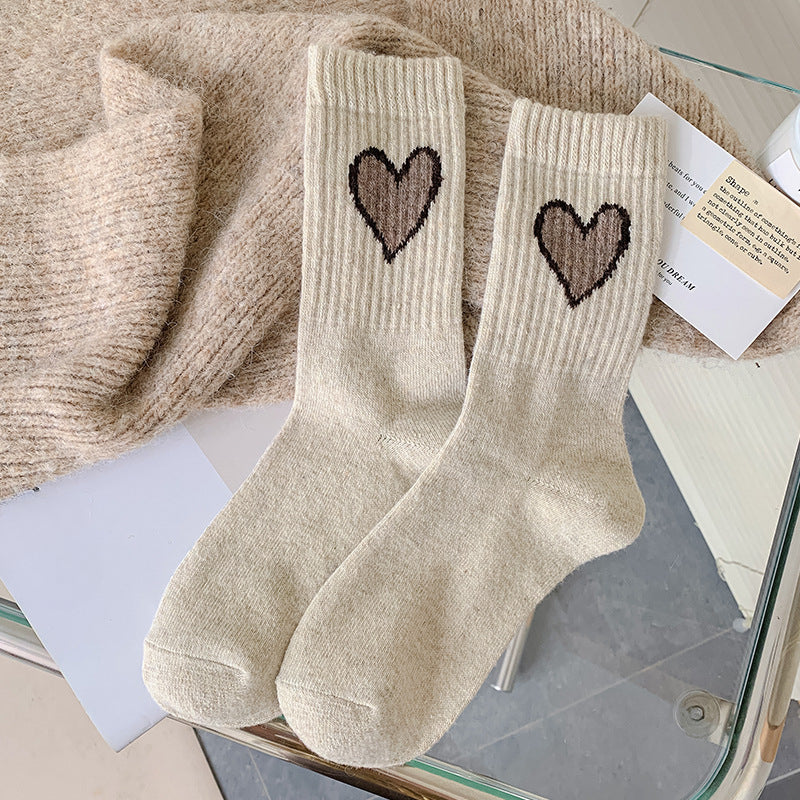 Chaussettes en laine Gohobi en forme de cœur