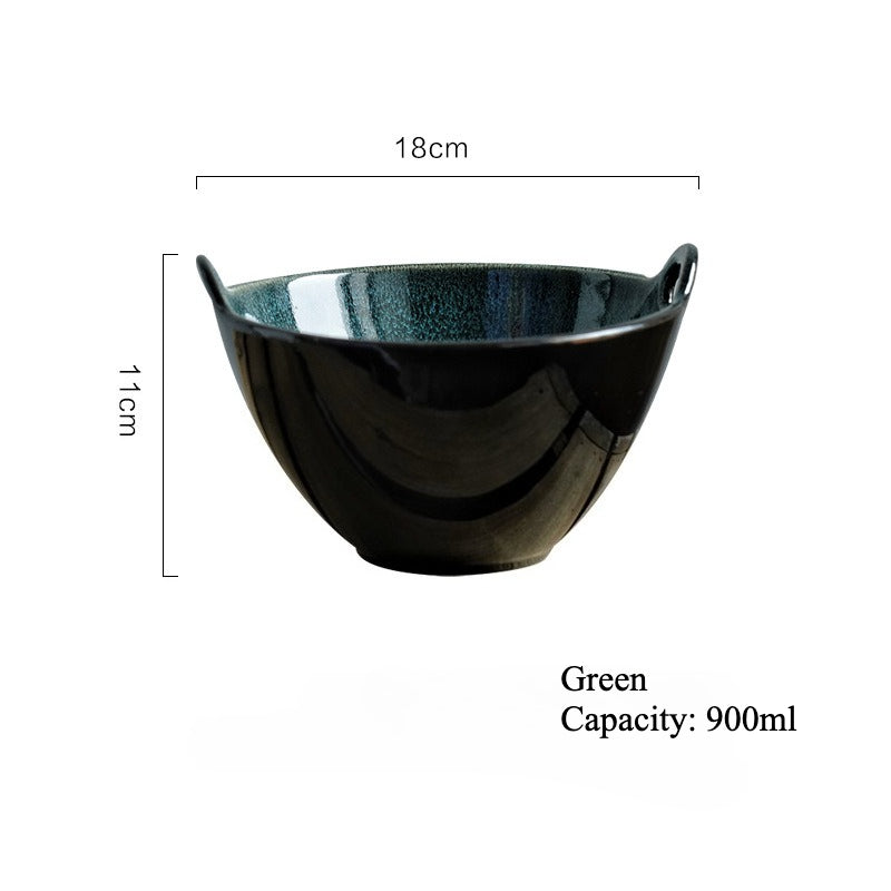 Gohobi Japanese Ceramic Double-Handled Bowl