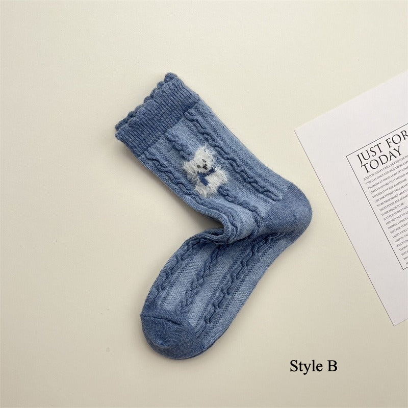 Gohobi Blue-Grey Puppy Women Socks